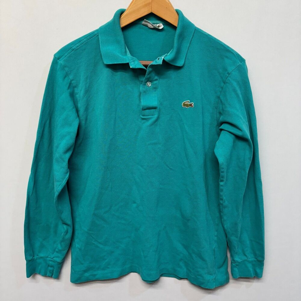 Vintage Lacoste Chemise Long Sleeve Polo Shirt Top Men Size 4 Cotton C031 -10